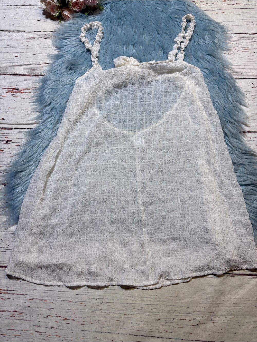 wild fable White Crochet-Strap Swim Coverup Sz L